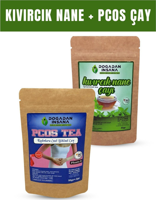 Pcos Bitkisel Çayı 45 Gr + Kıvırcık Nane Çayı 45 Gr (Toplam 60 Süzen Poşet)