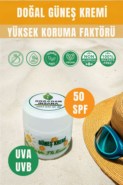 Üçlü Koruma 50 Faktör Güneş Koruyucu Krem 50 Ml