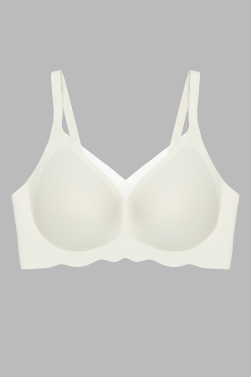 Seamless Bra - Touch | Kahverengi Lazer Kesim Dikişsiz Tül ve Dalga Detaylı Balensiz Kadın Sütyen