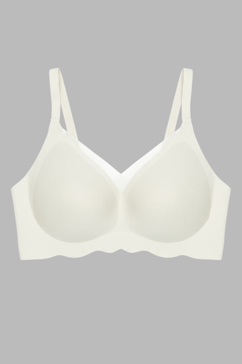 Seamless Bra - Touch | Kahverengi Lazer Kesim Dikişsiz Tül ve Dalga Detaylı Balensiz Kadın Sütyen