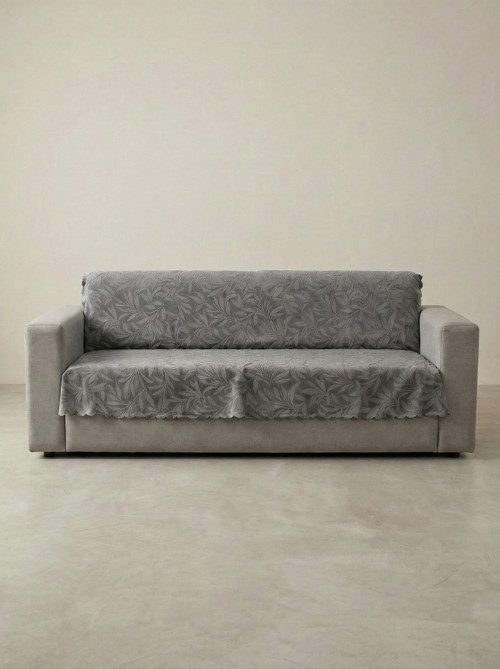 Kaymaz Tabanlı Tay Tüyü Çekyat, Koltuk, Kanepe Örtüsü(Gri Renk)(175X210Cm)