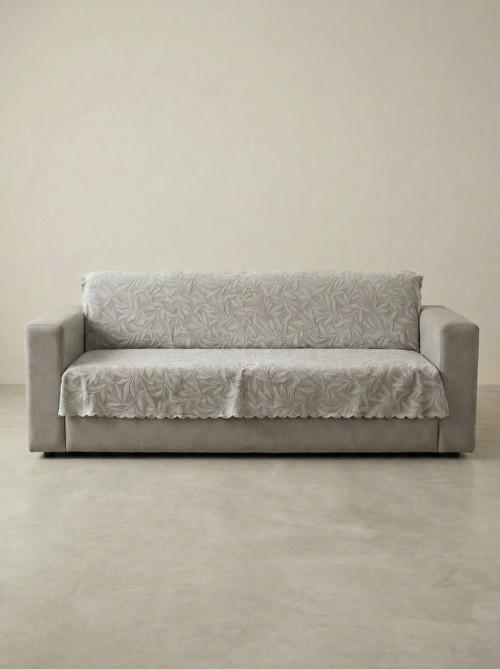 Kaymaz Tabanlı Tay Tüyü Çekyat, Koltuk, Kanepe Örtüsü( Krem )(175X210Cm)
