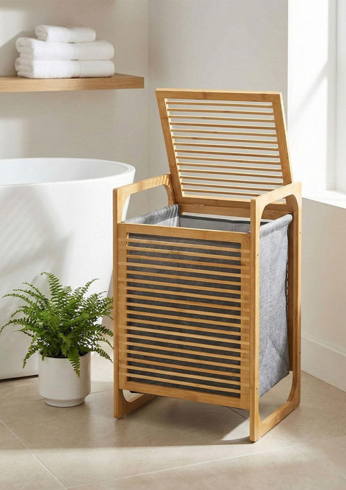 Bambu Çamaşır Sepeti Tekli 35 Litre