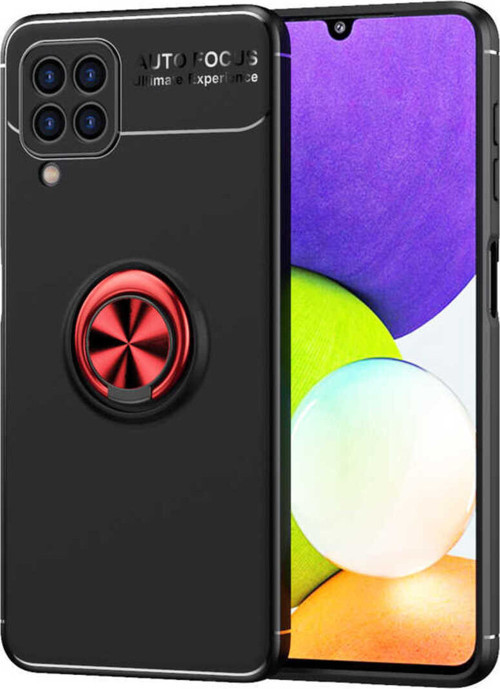 Galaxy M22 Kılıf Klfs Ravel Silikon Kapak - Siyah-Kırmızı