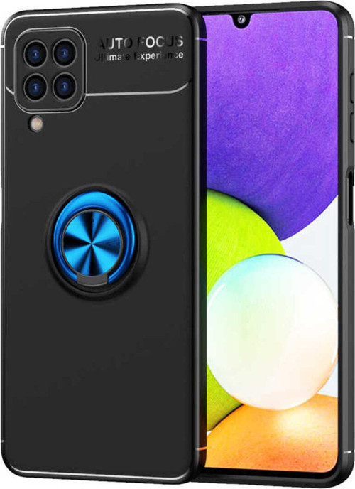 Galaxy M22 Kılıf Klfs Ravel Silikon Kapak - Siyah-Mavi
