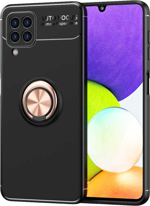Galaxy M22 Kılıf Klfs Ravel Silikon Kapak - Siyah-Rose Gold