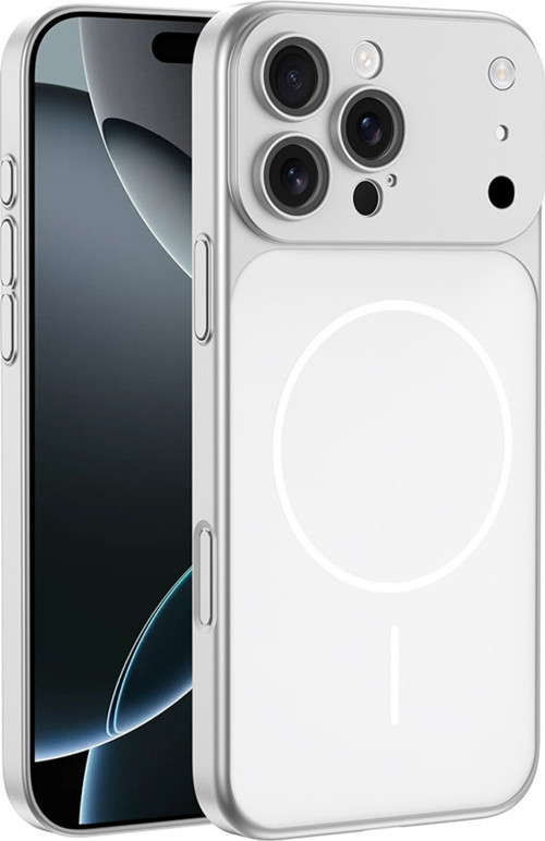 İphone 13 Pro Max Kılıf Klfs M-Safe Şarj Özellikli Kamera Korumalı Spark Kapak - Gümüş