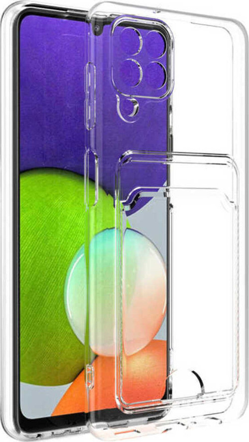 Galaxy M32 Kılıf Kartlıklı Şeffaf Klfs Setra Clear Silikon Kapak - Renksiz