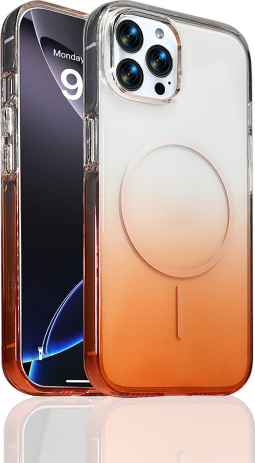 İphone 14 Pro Max Kılıf M-Safe Şarj Özellikli Zore Septik Silikon Kapak - Turuncu