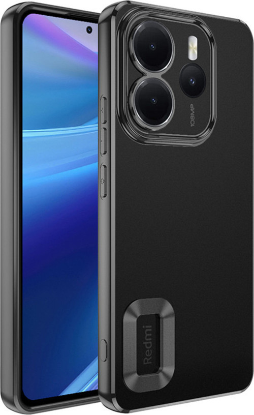 Redmi Note 14 4G Kılıf Kamera Korumalı Logo Gösteren Klfs Omega Kapak - Siyah