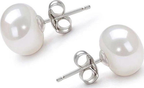 Kadın 5-6 mm. Gerçek inci Çelik Küpe ce86-6