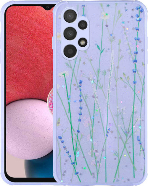 Galaxy A13 4G Kılıf Simli Desenli Kamera Korumalı Parlak Klfs Popy Kapak - Dallar
