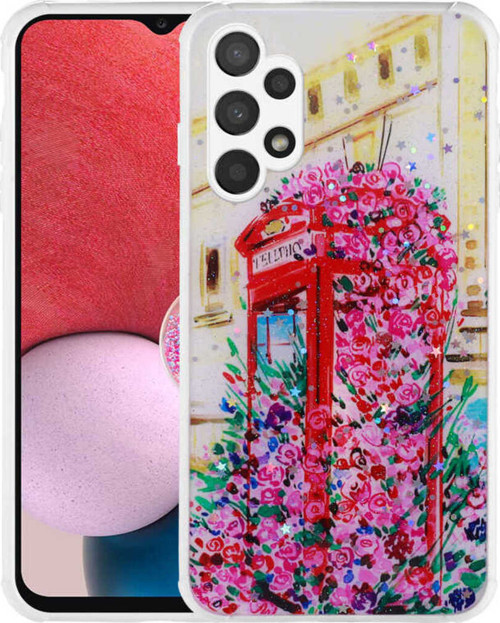 Galaxy A13 4G Kılıf Simli Desenli Kamera Korumalı Parlak Klfs Popy Kapak - Kulübe