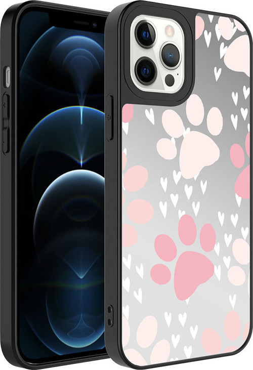 İphone 12 Pro Uyumlu Aynalı Desenli Kamera Korumalı Parlak Klfs Mirror Kılıf-Nsmi