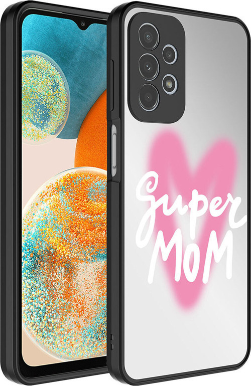 Galaxy A72 Kılıf Aynalı Desenli Kamera Korumalı Parlak Klfs Mirror Kapak - Süper Anne