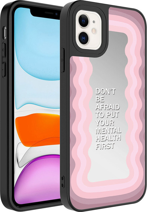 İphone 11 Uyumlu Aynalı Desenli Kamera Korumalı Parlak Klfs Mirror Kılıf-Ayna