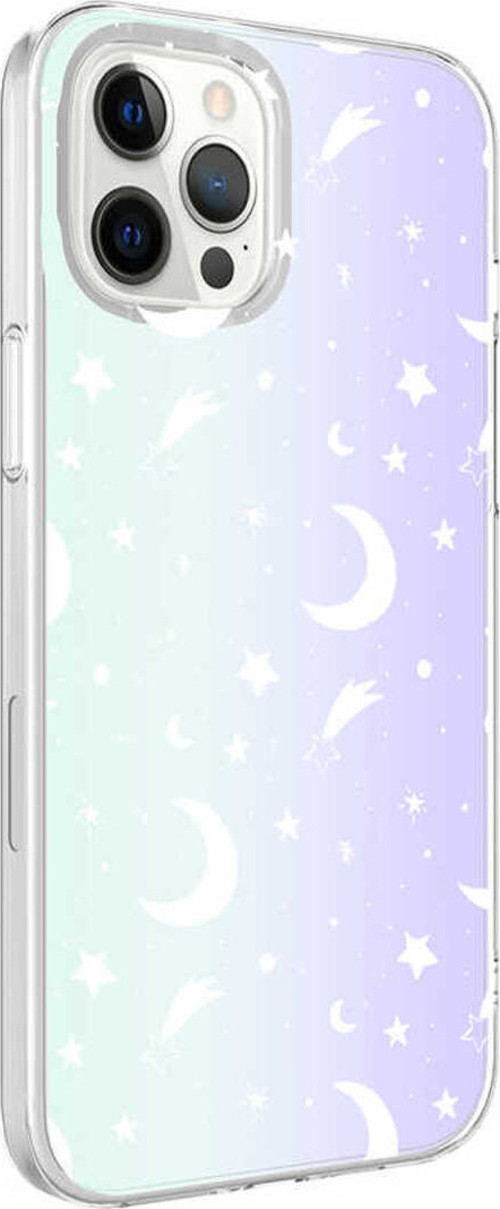 İphone 12 Pro Uyumlu Klfs M-Blue Desenli Kılıf-Moon No4