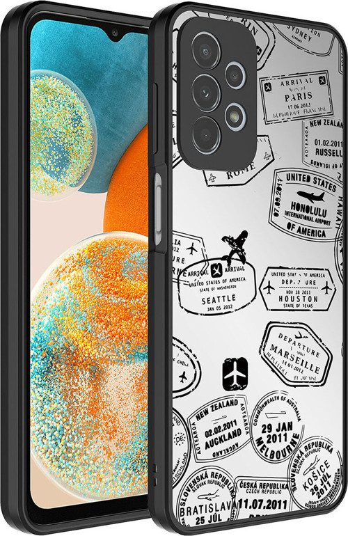 Galaxy A23 Kılıf Aynalı Desenli Kamera Korumalı Parlak Klfs Mirror Kapak - Seyahat