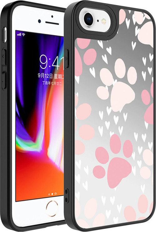 İphone 7 Plus Kılıf Aynalı Desenli Kamera Korumalı Parlak Klfs Mirror Kapak - Pati