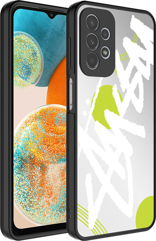Galaxy A23 Kılıf Aynalı Desenli Kamera Korumalı Parlak Klfs Mirror Kapak - Yazı