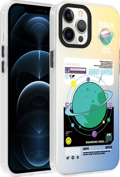 İphone 12 Pro Max Uyumlu Desenli Klfs Dragon Sert Kılıf-Gezegen