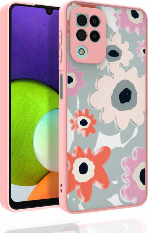Galaxy M22 Kılıf Desenli Kamera Korumalı Parlak Klfs Nora Kapak - No5