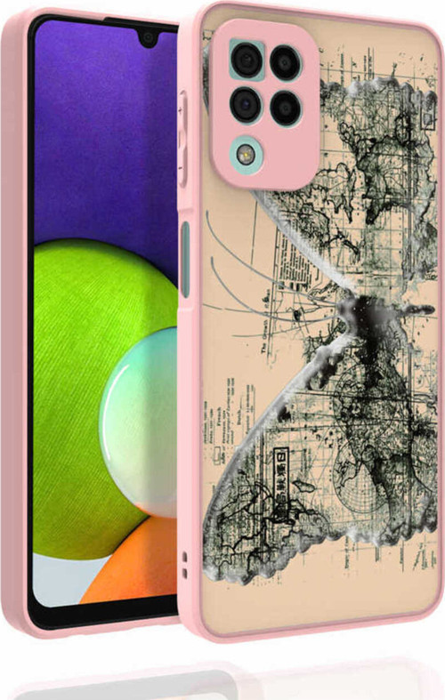 Galaxy M22 Kılıf Desenli Kamera Korumalı Parlak Klfs Nora Kapak - No4