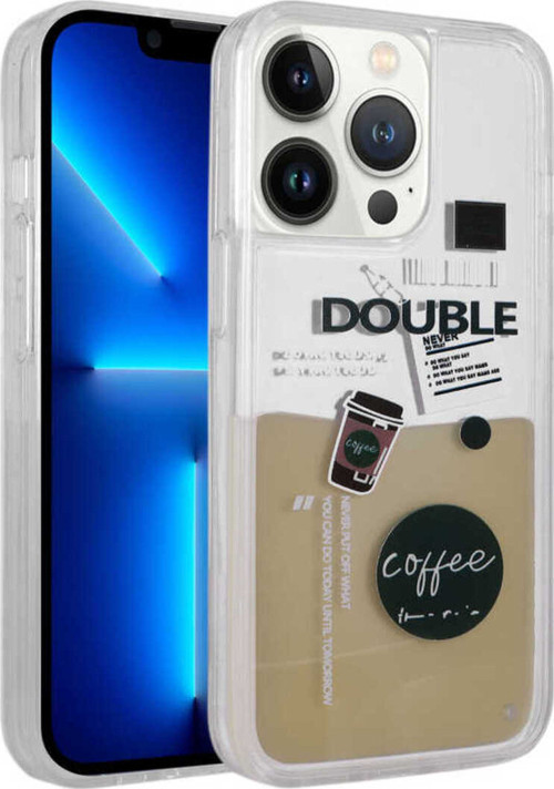 İphone 12 Pro Max Uyumlu Desenli Sıvılı Klfs Drink Silikon Kılıf-No3