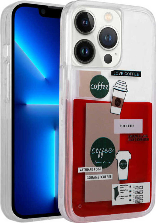 İphone 12 Pro Max Uyumlu Desenli Sıvılı Klfs Drink Silikon Kılıf-No1