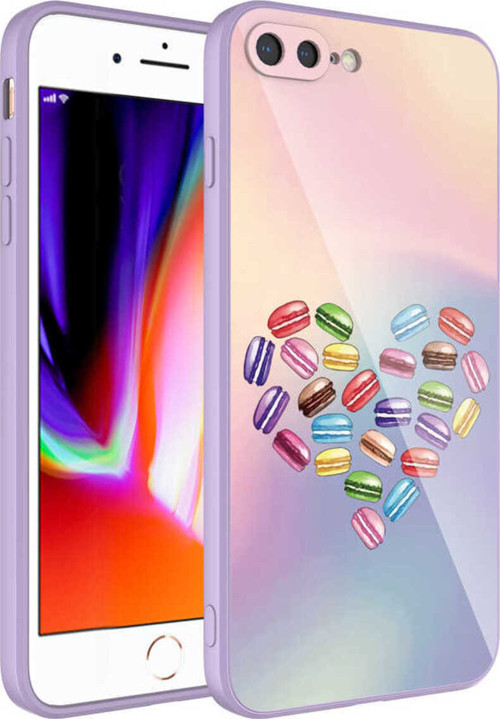 İphone 8 Plus Kılıf Kamera Korumalı Desenli Sert Silikon Klfs Epoksi Kapak - No1