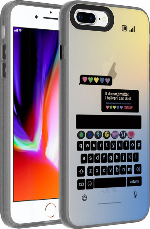 İphone 8 Plus Kılıf Desenli Klfs Dragon Sert Kapak - Klavye