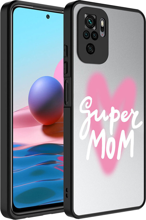 Redmi Note 10 Kılıf Aynalı Desenli Kamera Korumalı Parlak Klfs Mirror Kapak - Süper Anne