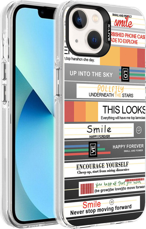 İphone 13 Uyumlu Desenli Klfs Silver Sert Kılıf-Mottolar