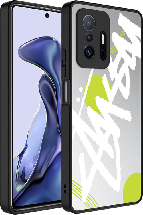 Mi 11T Pro 5G Kılıf Aynalı Desenli Kamera Korumalı Parlak Klfs Mirror Kapak - Yazı