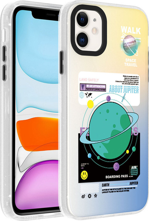 İphone 12 Uyumlu Desenli Klfs Dragon Sert Kılıf-Gezegen