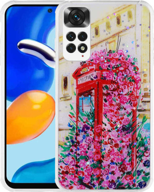 Redmi Note 11 Global Kılıf Simli Desenli Kamera Korumalı Parlak Klfs Popy Kapak - Kulübe