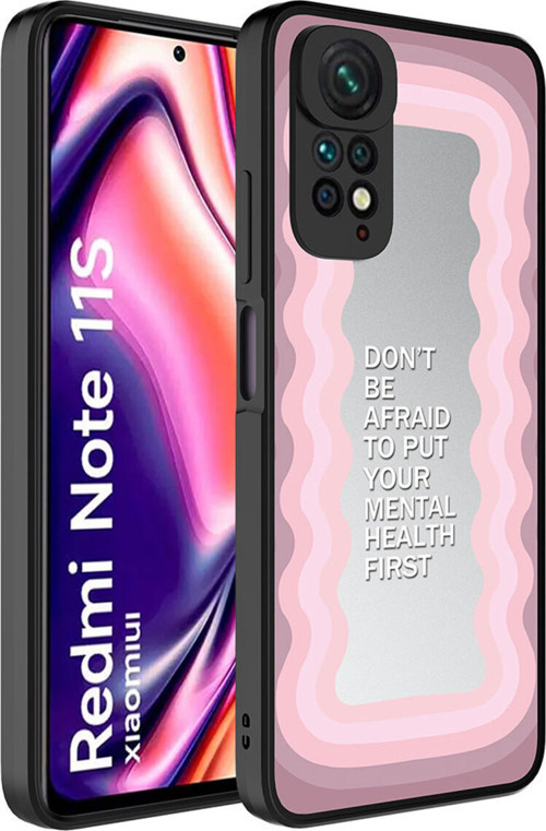 Redmi Note 11S Global Kılıf Aynalı Desenli Kamera Korumalı Parlak Klfs Mirror Kapak - Ayna