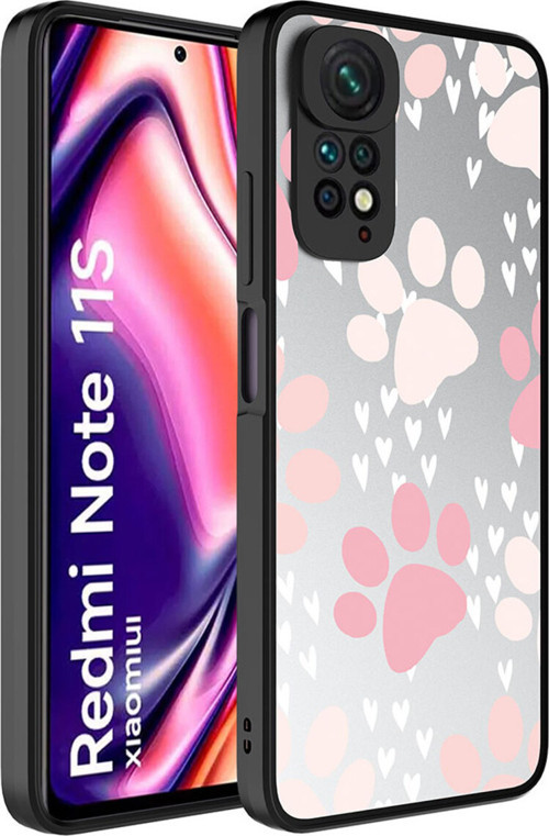 Redmi Note 11S Global Kılıf Aynalı Desenli Kamera Korumalı Parlak Klfs Mirror Kapak - Pati