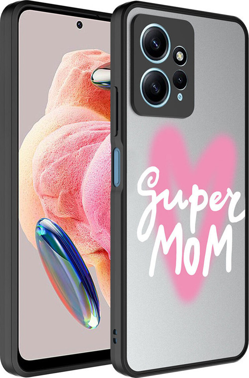 Redmi Note 12 4G Kılıf Aynalı Desenli Kamera Korumalı Parlak Klfs Mirror Kapak - Süper Anne