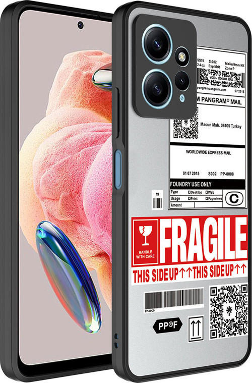 Redmi Note 12 4G Kılıf Aynalı Desenli Kamera Korumalı Parlak Klfs Mirror Kapak - Fragile