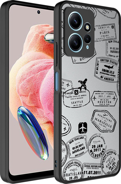 Redmi Note 12 4G Kılıf Aynalı Desenli Kamera Korumalı Parlak Klfs Mirror Kapak - Seyahat