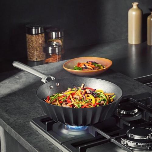 Diagon Döküm Granit 28 cm Wok Tava Siyah