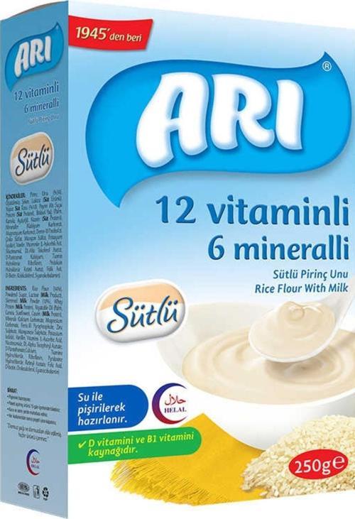 12 Vitaminli 6 Mineralli Sütlü Pirinçli Kaşık Maması 250 gr