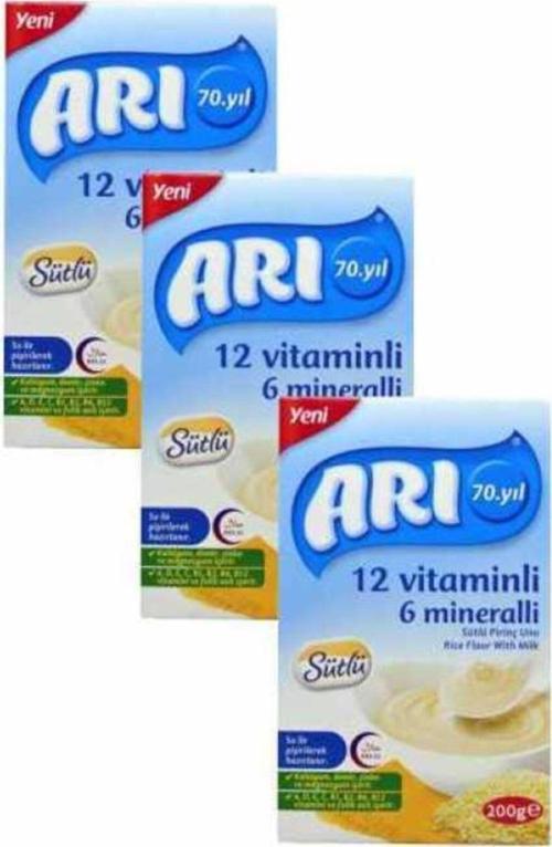 Sütlü Pirinç Unu 200 Gr Bebek Maması 3'lü Paket