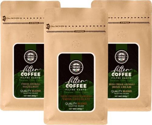 3'Lü Aromalı Filtre Kahve (Swiss Çikolata,Irısh Cream,Fındık)