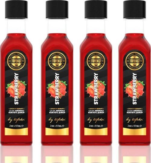 Çilek Şurup Yoğun Lezzet Yüksek Aromalı Yeni Formül Gerçek Meyve Lezzeti (4X60Ml)