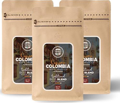 Colombia Supremo Filtre Kahve Medium Roast Avantajlı Paket 3X250 Gr