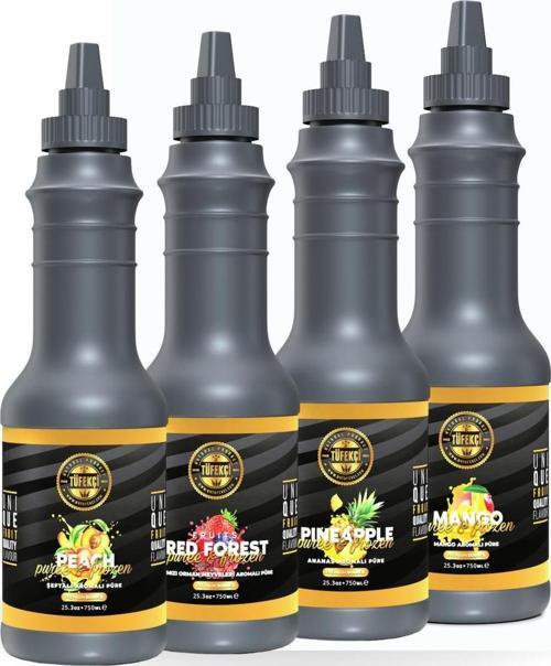 Meyve Püresi Avantajlı Set (Limon Kırmızı Orman Ananas Mango) Yüksek Meyve Oranı 4X1000 Gr
