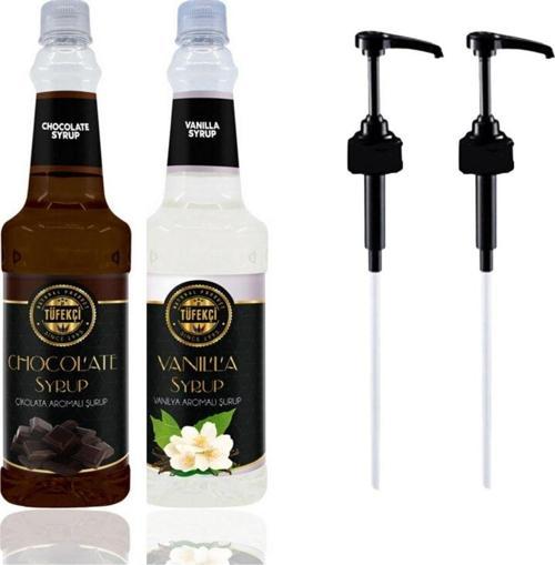 Kahve Kokteyl Şurubu Çikolata Vanilya Ve Şurup Pompası Avantajlı 2Li Paket