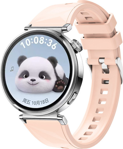 Huawei Gt4 41Mm Uyumlu Klfs Krd-129 18Mm Silikon Kordon Strap Kayış-Pembe